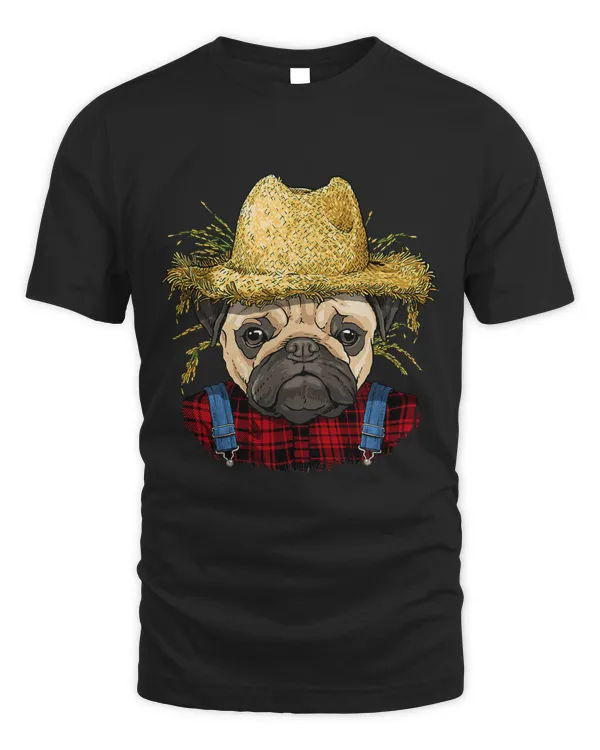 Pug Farmer Farming Agriculture Rancher Pug Mom Dad Dog Lover 75