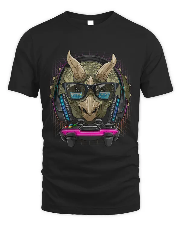 Gaming Triceratops Video Gamer Player Animal Lover 95