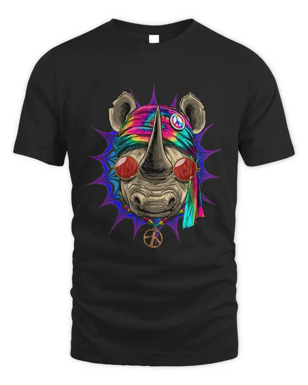 Tie Dye Hippie Rhinoceros Hippiness Peace Love Rhinoceros 657