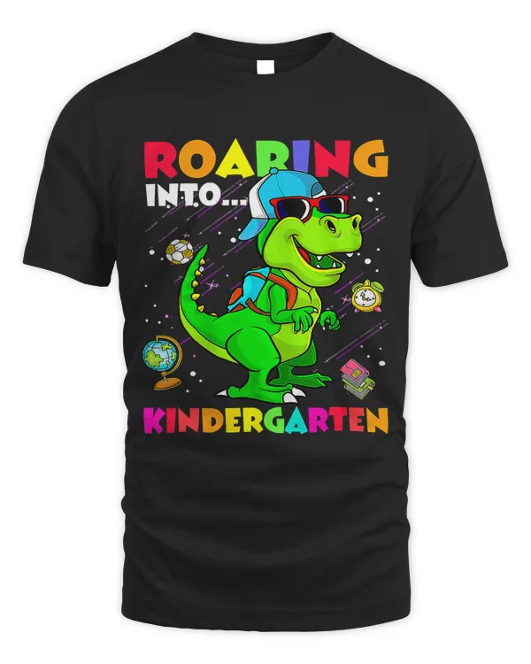Roaring Into Kindergarten Dinosaur T Rex Back To School Boys