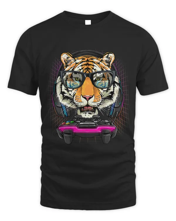 Gaming Tiger Video Gamer Player Animal Lover 108