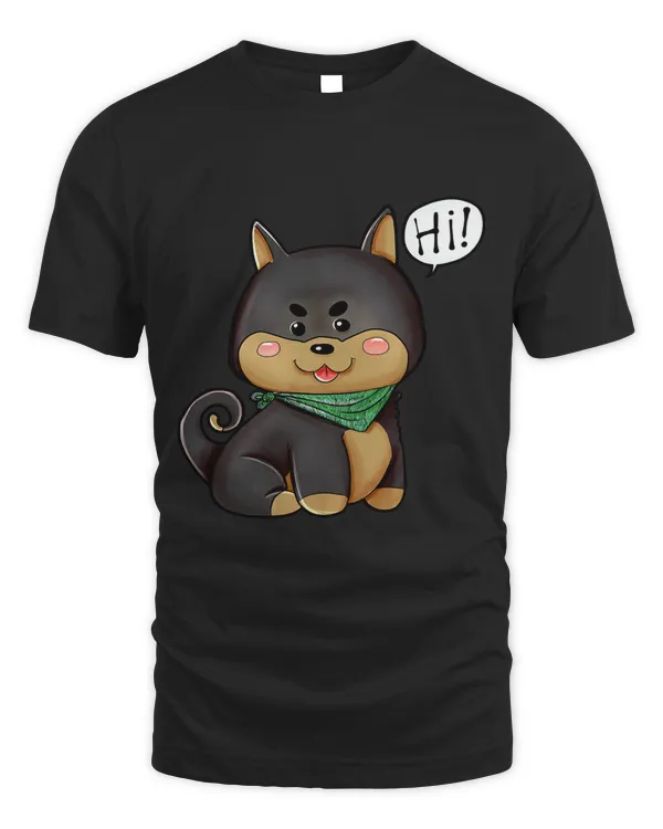 Chibi Kawaii Doberman Dog Say Hi 484