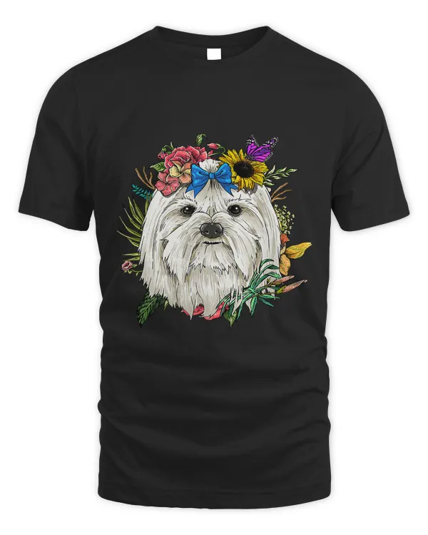Floral Maltese Dog Spring Nature Dog Lovers 474