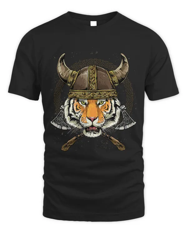 Viking Tiger with Viking Helmet Mjolnir Axes 253