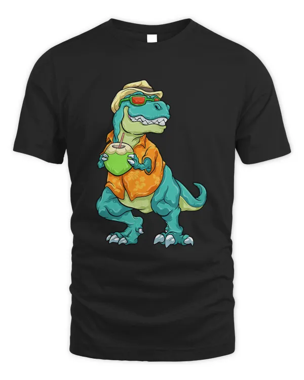 Hawaiian Dinosaur Shirt Summer T Rex Tropical Vacation Aloha