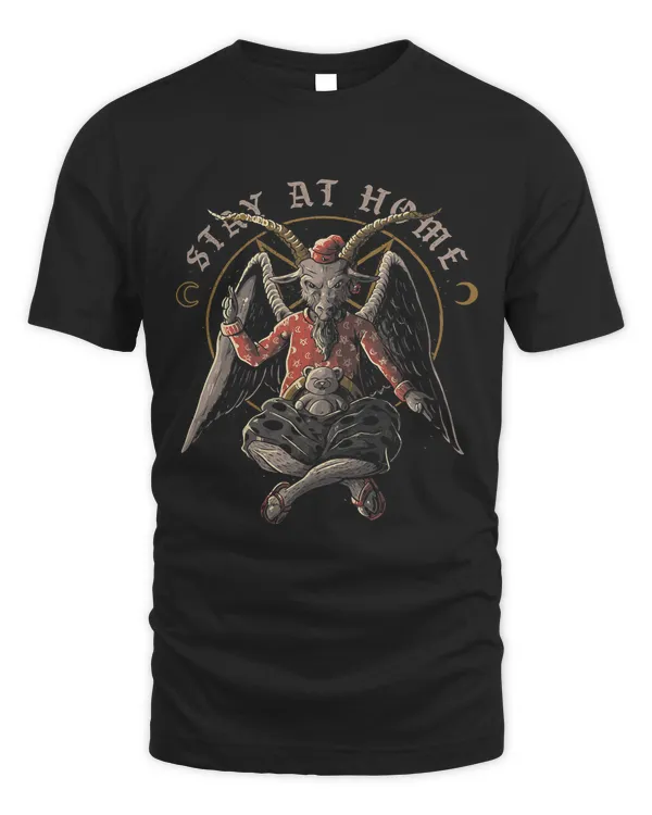 Stay At Home Funny Baphomet Halloween Satanic Goat584