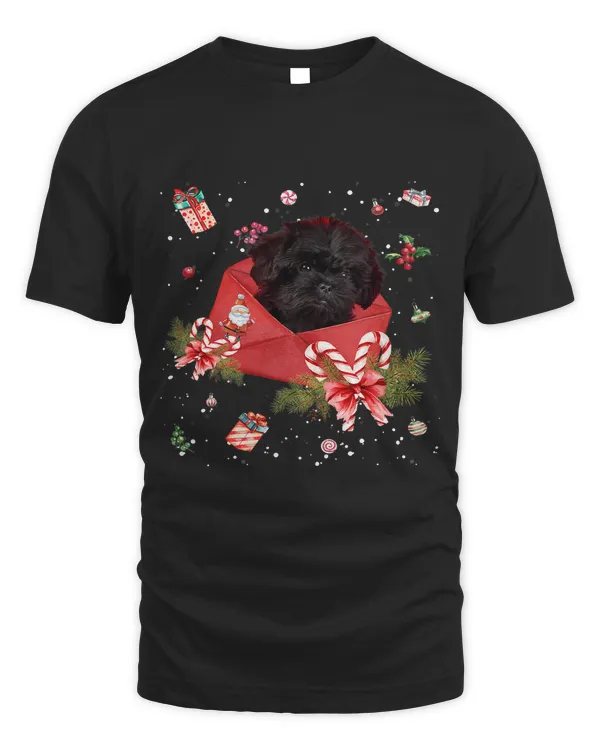 Affenpinscher Dog In Christmas Card Ornament Pajama Xmas407