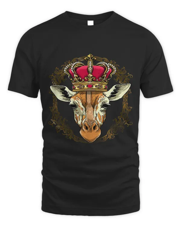 King Giraffe Wearing CrownQueen Giraffe Animal 390