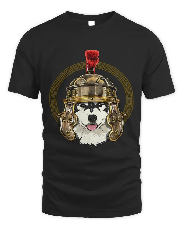 Alaskan Malamute in Roman Helmet Centurion Legionnaire Dog 229