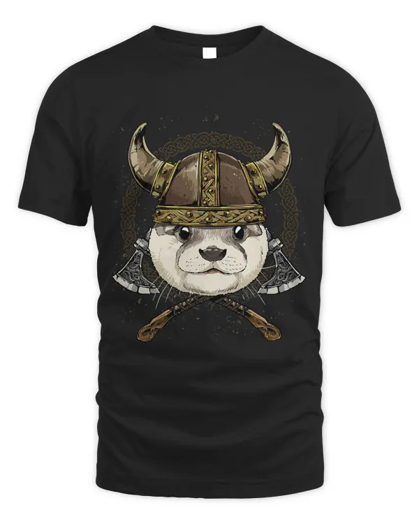 Viking Otter with Viking Helmet Mjolnir Axes 240