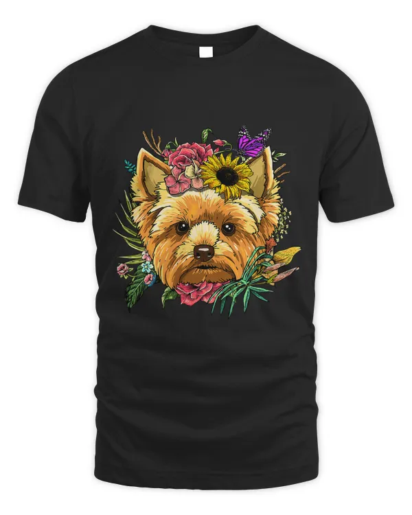 Floral Yorkshire Terrier Dog Spring Nature Dog Lovers 420