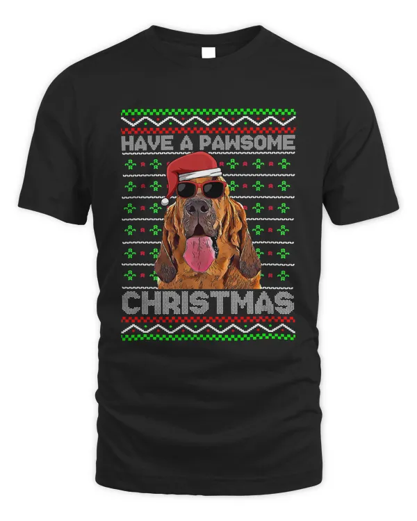 Bloodhound Dog Funny Pawsome Christmas281