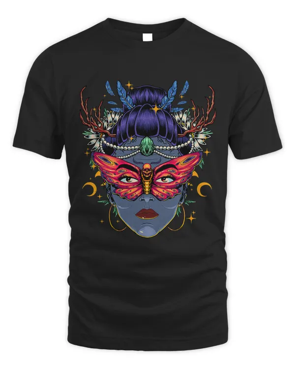 Witchy Moth Women Moon Phases Occult Wiccan Insect Lover 130