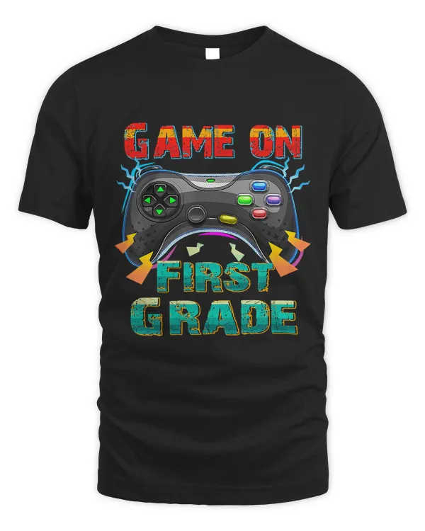 Vintage Game On First Grade Gamer Back To School Teacher Kid
