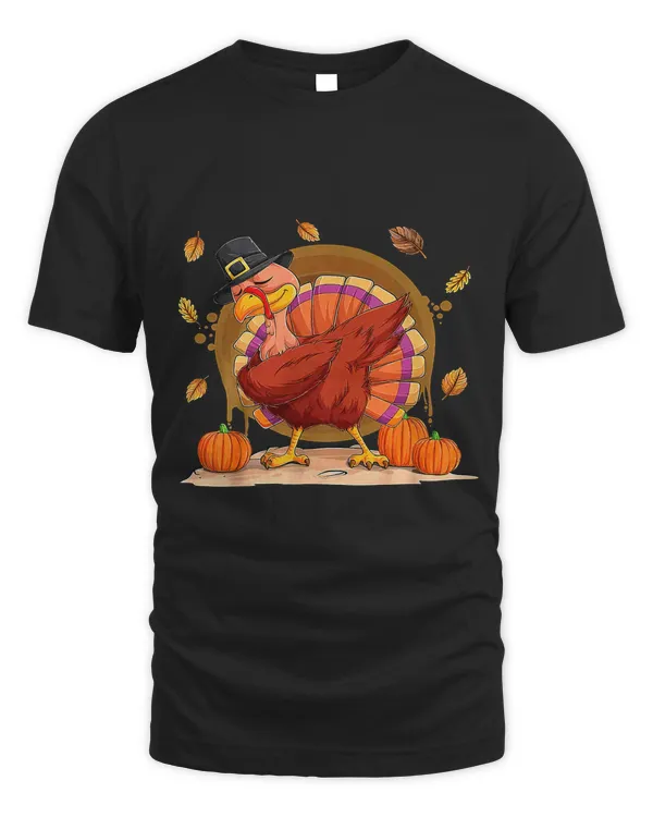 Dabbing Turkey Thanksgiving Day Pilgrim Boys Girls Funny Dab35