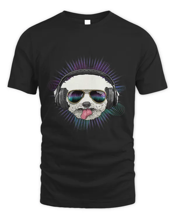 Music Bichon Frise Dj With Headphones Musical Dog Lovers 576