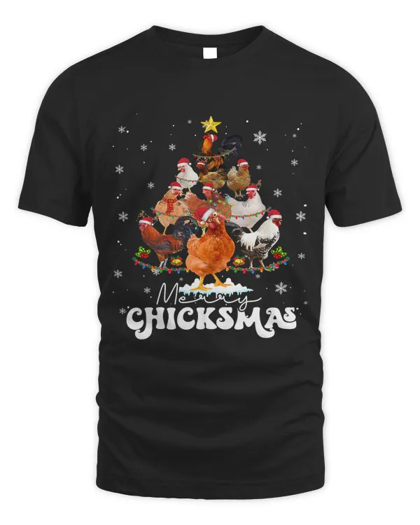 Merry Chickenmas Chicken Christmas Tree Funny Xmas Pajama389