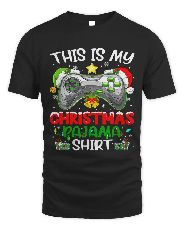This Is My Christmas Pajama Santa Hat Gamer Video Game Games329