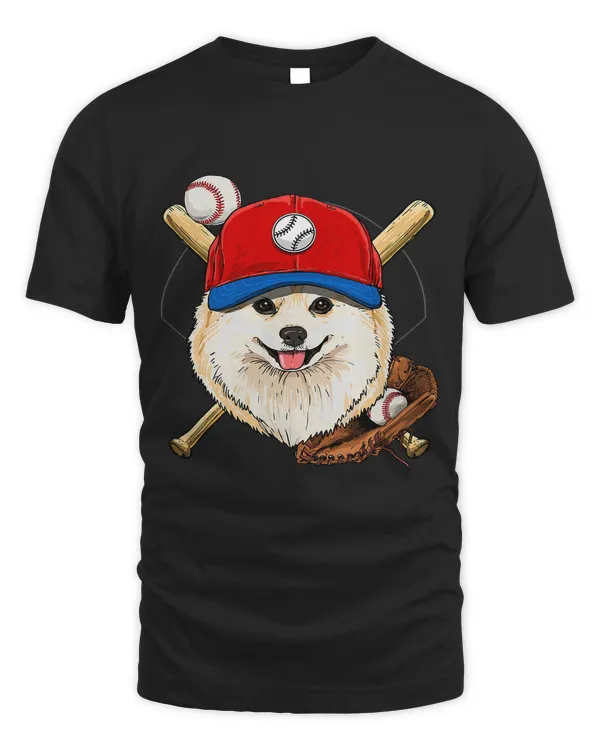 Pomeranian Baseball Dog Lovers Baseball Player 85