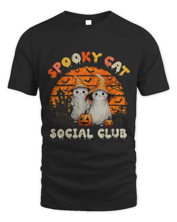 Cute Cat Spooky Cat Social Club Boo Ghost Witch Black Cats Halloween Cute Cat Spooky Cat Social Club Boo Ghost Witch Black Cats Halloween