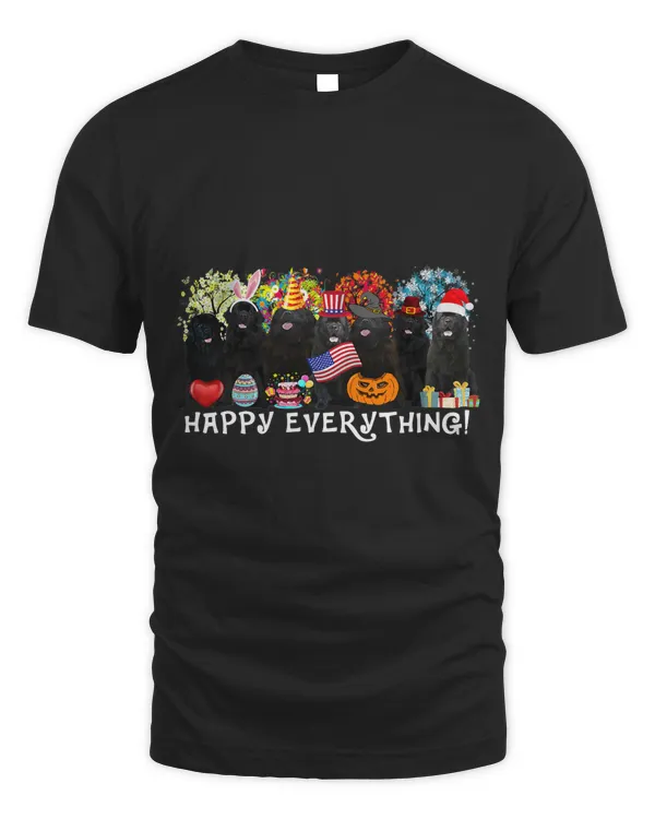 Happy Everything Newfoundland Dog Seasons All Year Tree Love60