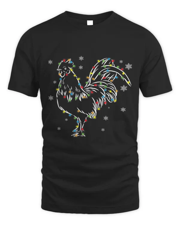 Christmas Chicken Reindeer Antlers Lights Pajama Funny301