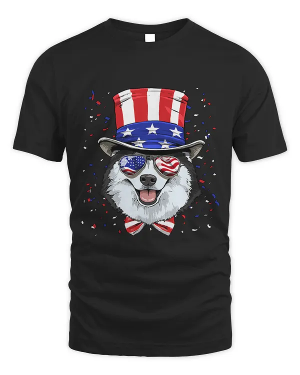 Siberian Husky 4th of July American Dog USA Flag 171