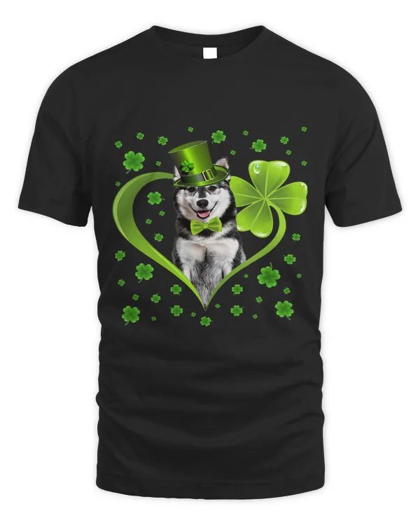 Funny Puppy Shamrock Siberian Husky Dog St. Patricks Day 454