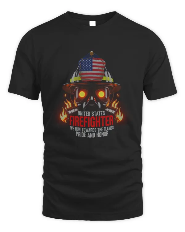 United States Firefighter Pride And Honor Gas Mask T-Shirt