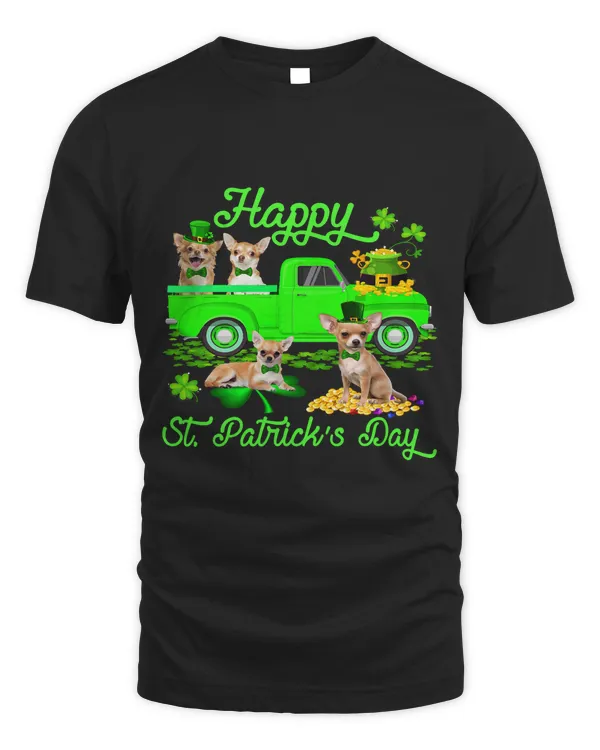 Happy St. Patricks Day Leprechaun Chihuahua Green Truck