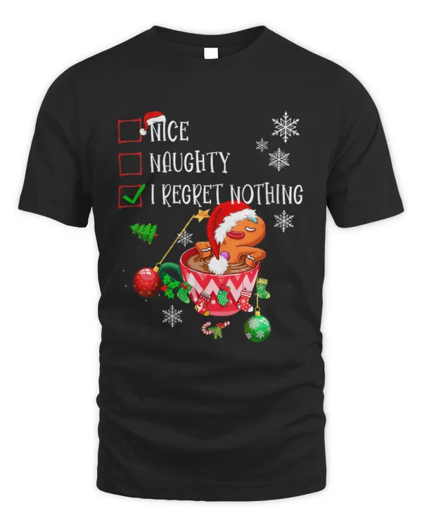 Nice Naughty I Regret Nothing Christmas List Gingerbread