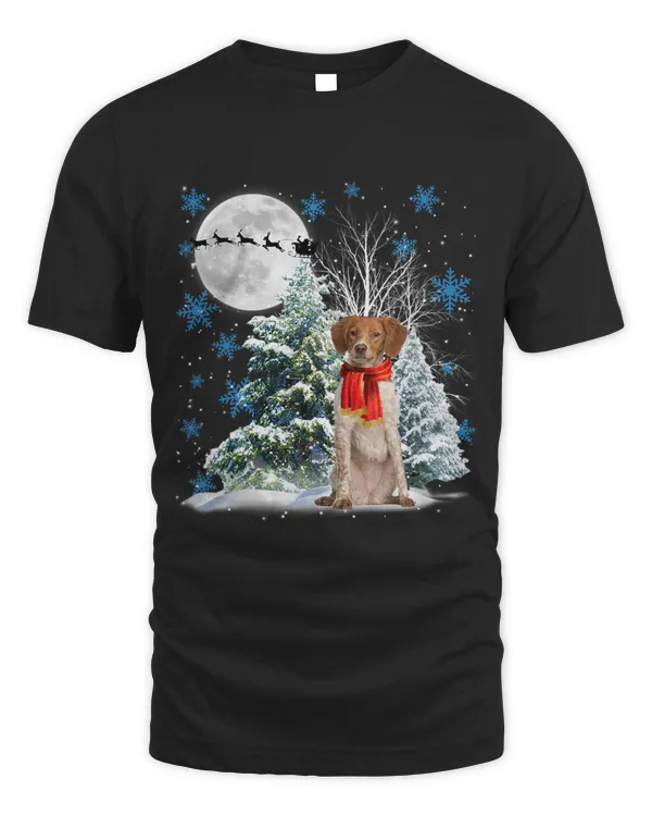Brittany Under Moonlight Snow Christmas Pajama 151