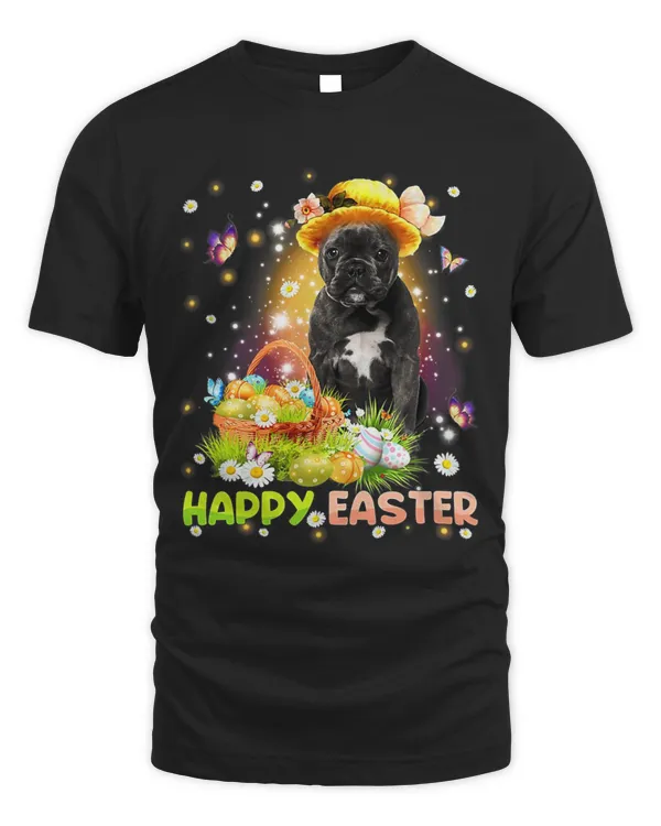 Happy Easter Cute Bunny Dog French Bulldog Eggs Basket Funny