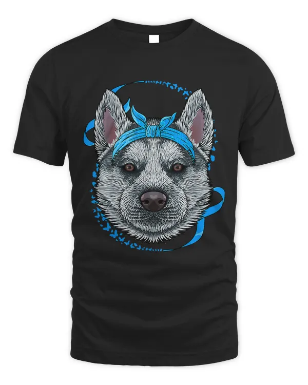 Husky Diabetes Awareness Dog Blue Bandana T1D Survivor 320