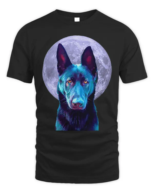 Black German Shepherd Moon Dog Lovers Owners Moms Dads 278