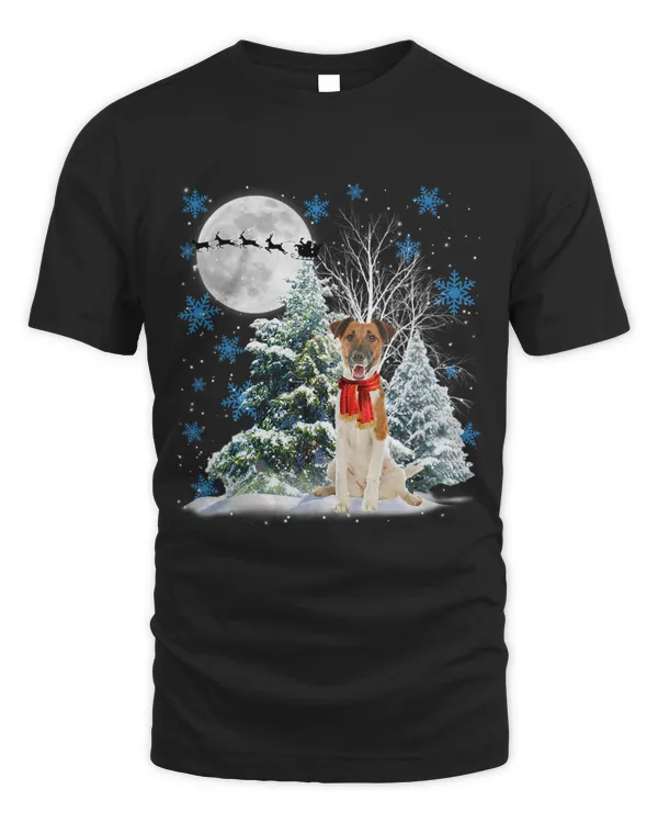 Fox Terrier Under Moonlight Snow Christmas Pajama 73