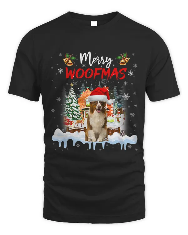 Merry Woofmas Border Collie Christmas Tree Dog Lover Xmas 98