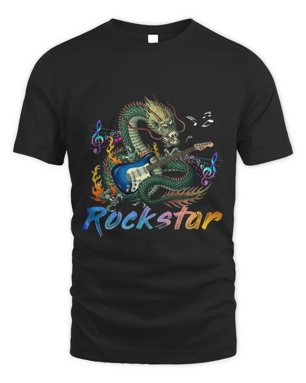 Dragon Rock star Guitar Rockin music singer Tee