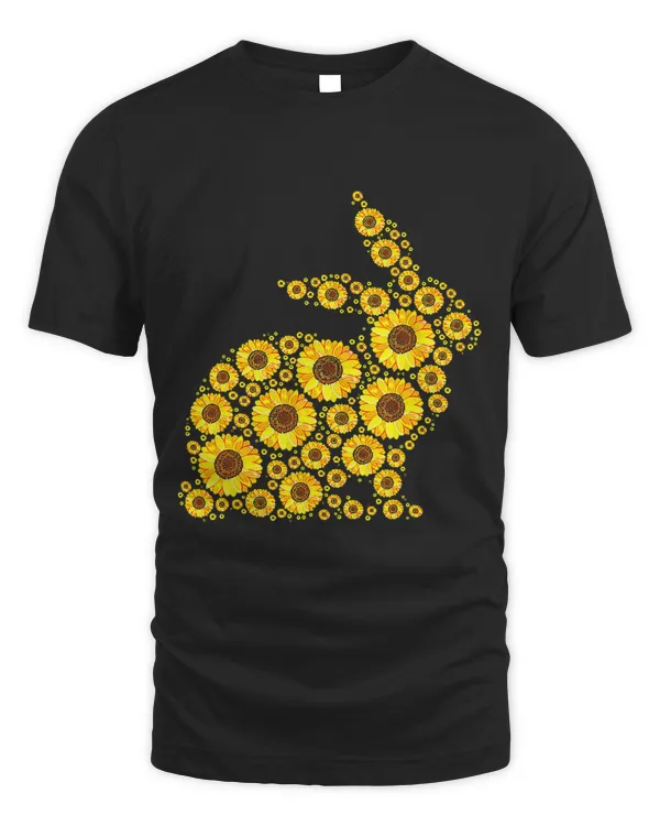 Floral Easter Bunny Women Girls Spring Sunflowers Rabbit