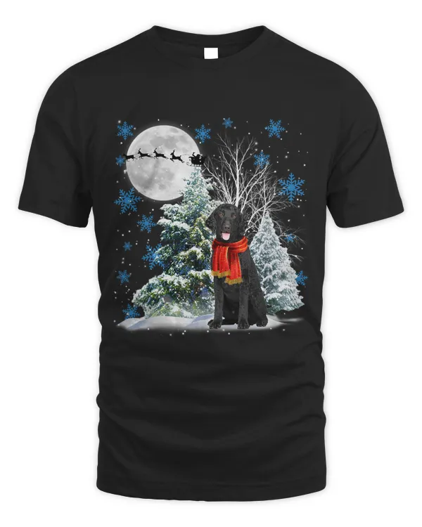 Curly Coated Retriever Under Moonlight Snow Christmas Pajama 126