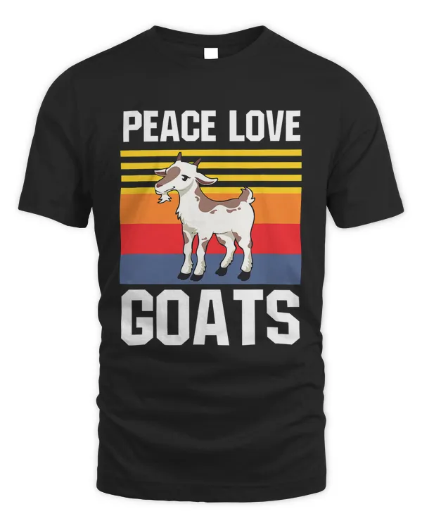 Peace Love Goats Farm Animal Lover For Men Women Retro