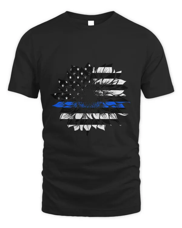 Cute Blue Line Sunflower Police Sunflower Law Enforcement