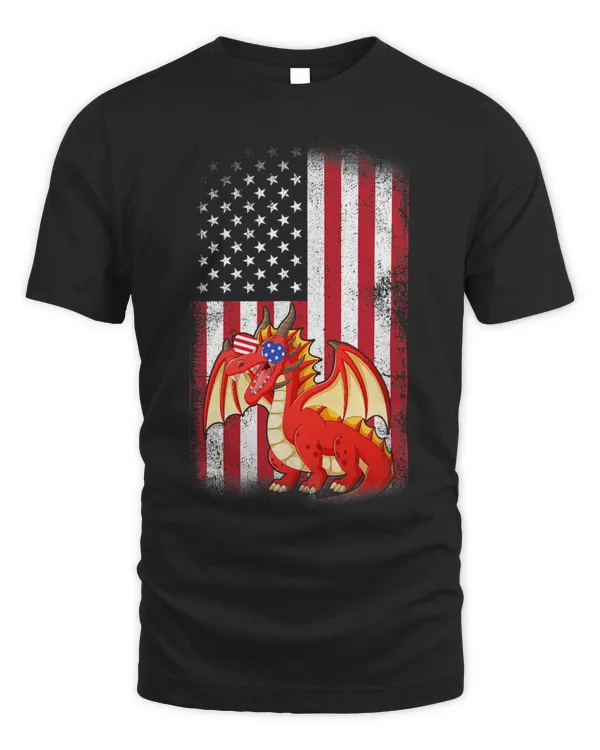 Dragon American Flag Boys Girls Men Women Fourth Of July