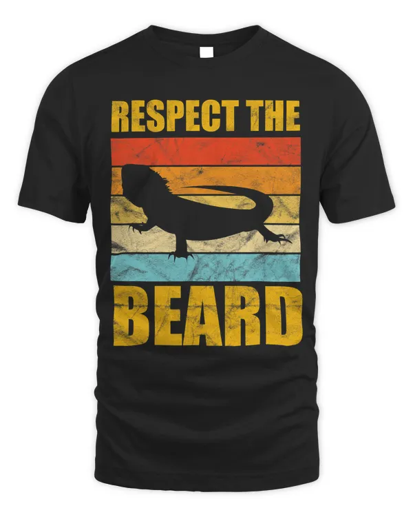Respect Bearded Dragon Vintage Sunset Retro Lizard Reptile