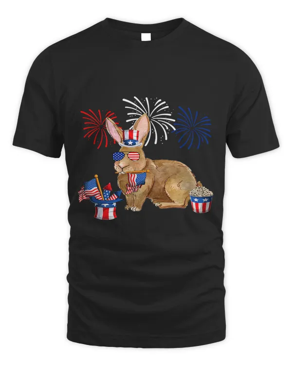 Rabbit Holding American Flag Sunglasses Happy 4th Of July