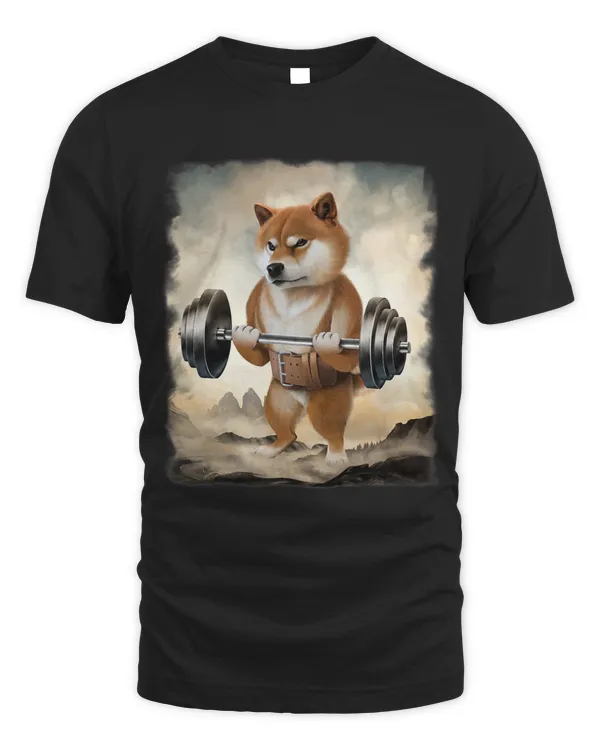 Shiba Dog Muscle Training Weightlifting