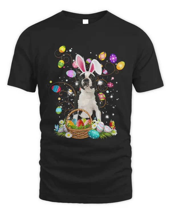 Cute Boston Terrier Egg Shirt Easter Day Dog Dad Dog Mom