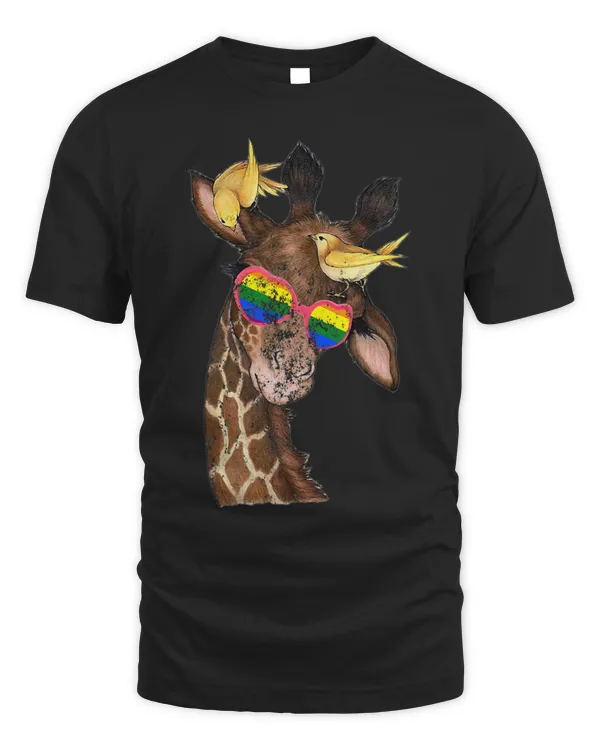 Giraffe LGBT Heart Glasses Rainbow