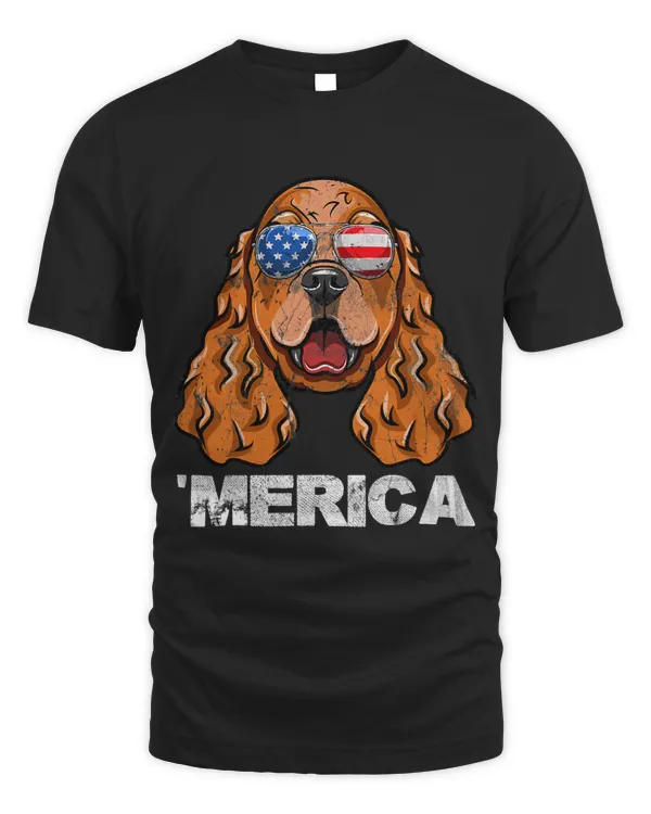 Cocker Spaniel Sunglasses American USA Flag 4th Of July