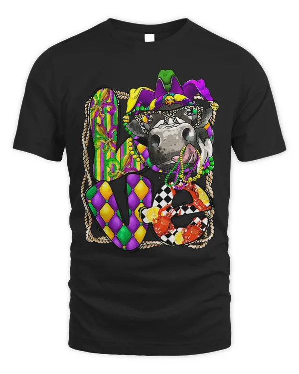 Mardi Gras Love Cow Lover Crawfish Fleur De Lis Louisiana